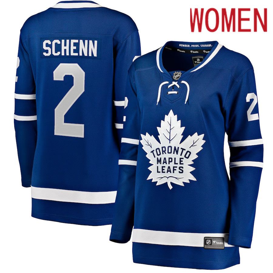 Women Toronto Maple Leafs 2 Luke Schenn Fanatics Branded Blue Home Breakaway NHL Jersey